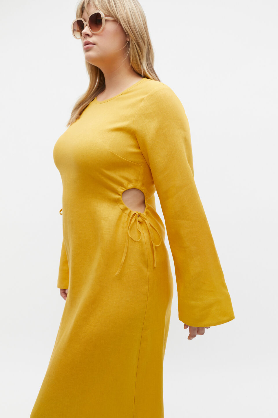 Linen Tie Detail Maxi Dress  Sundaze