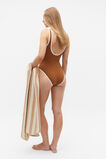 Scoop Rib Contrast Swimsuit  Cinnamon Spice  hi-res
