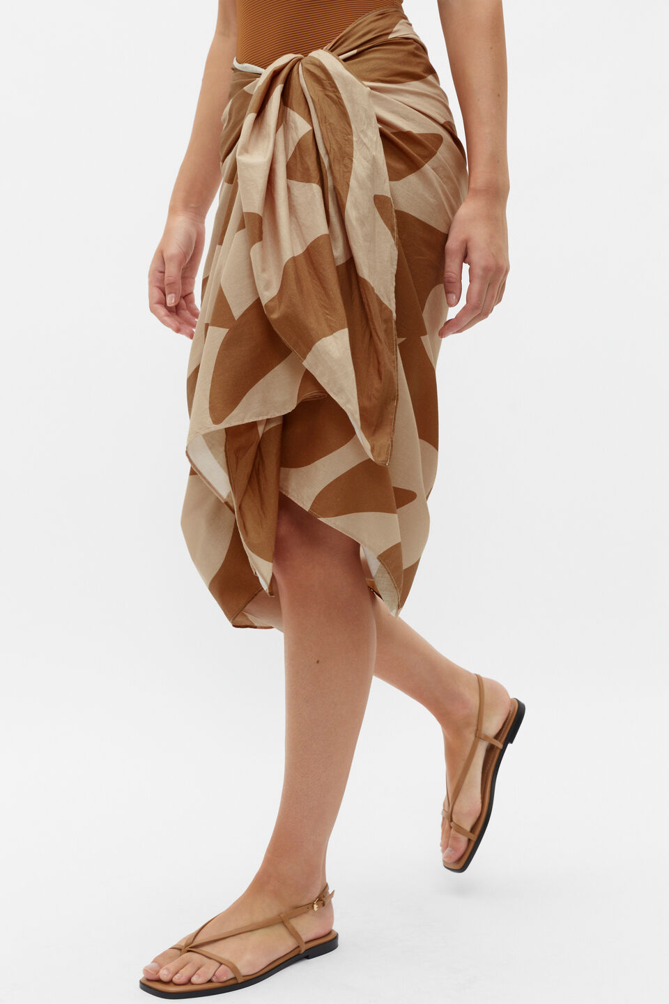 Geo Print Sarong  Cinnamon Spice