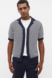 Textured Button Down Knit  Midnight Stripe  hi-res