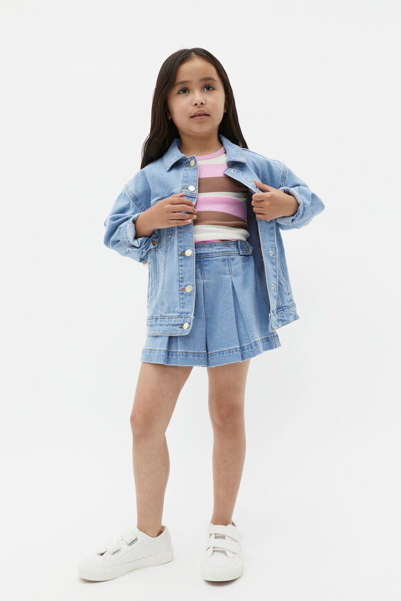 Denim Pleat Short  Clean Blue Wash  hi-res