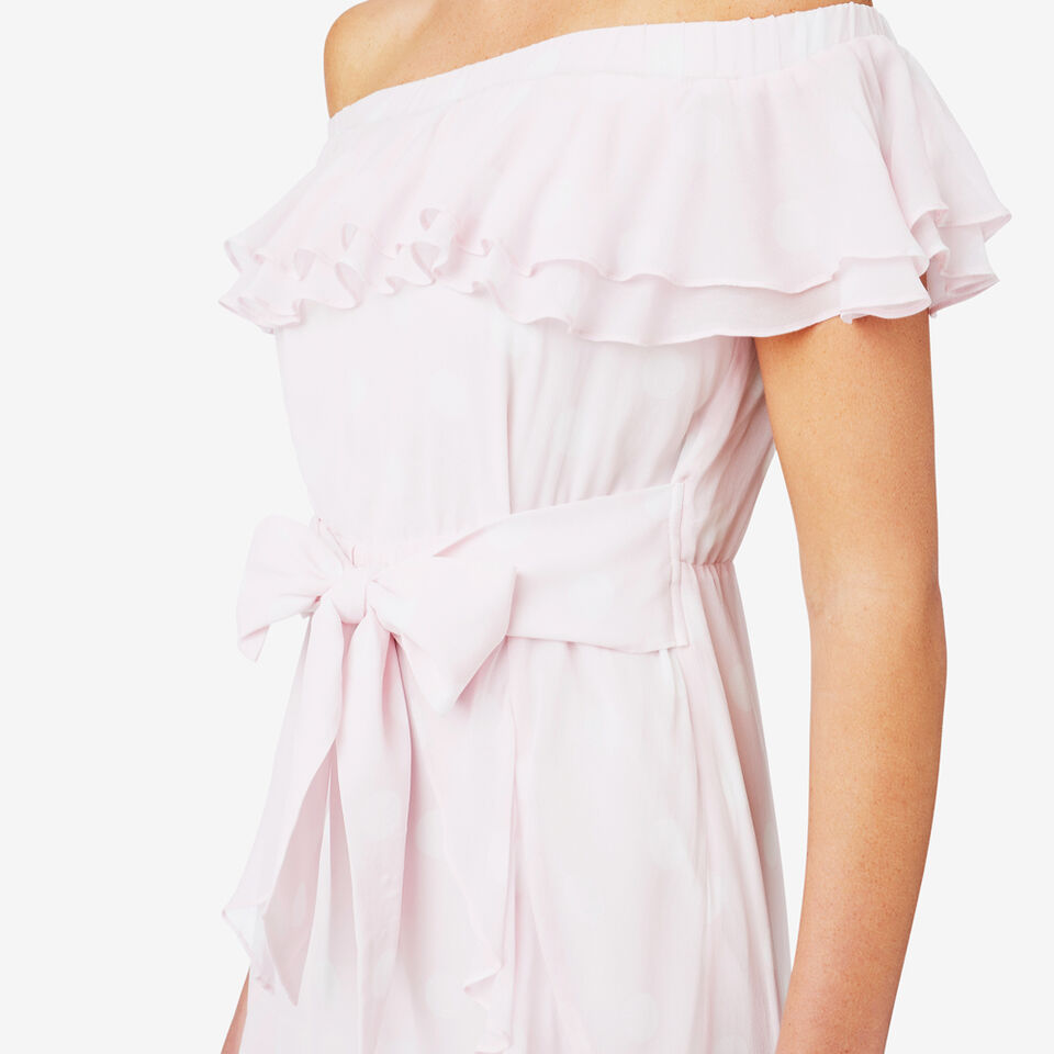 Cold Shoulder Spot Dress  