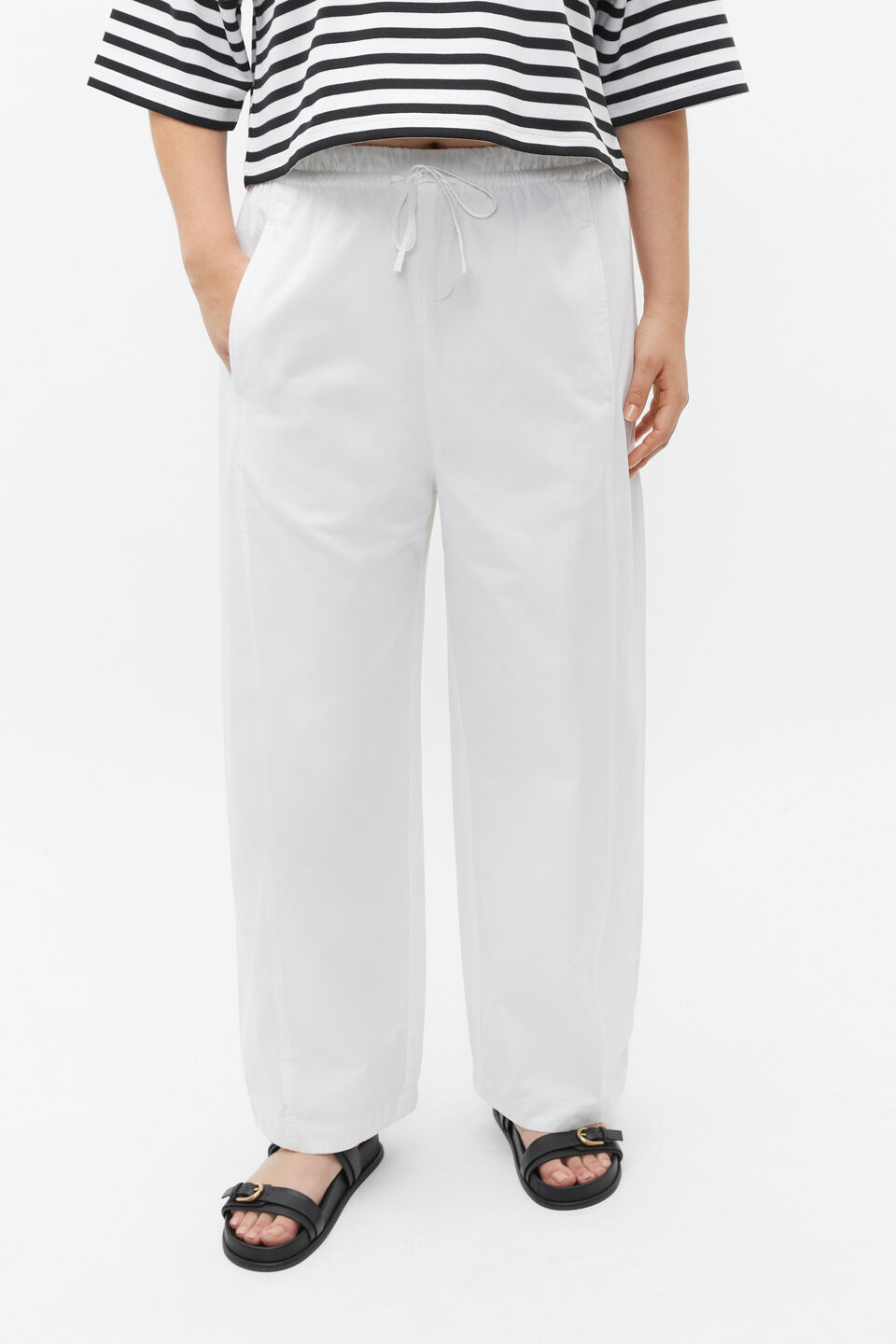 Barrel Leg Jogger Pant  Whisper White