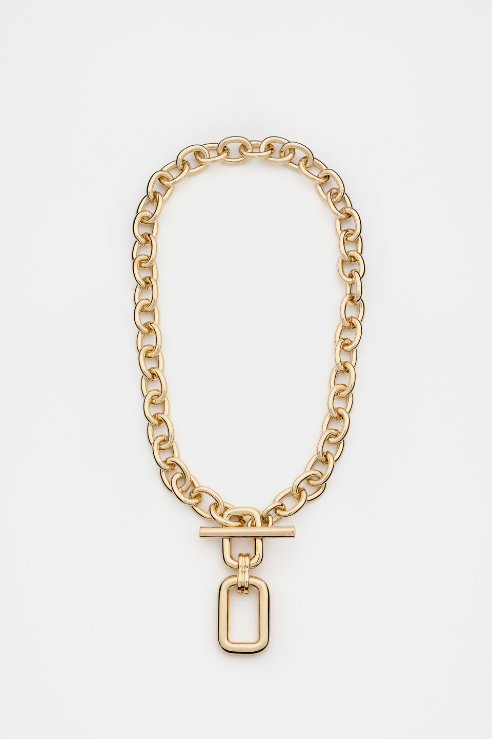 Rounded Pendant Necklace  Gold