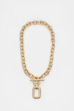 Rounded Pendant Necklace  Gold  hi-res