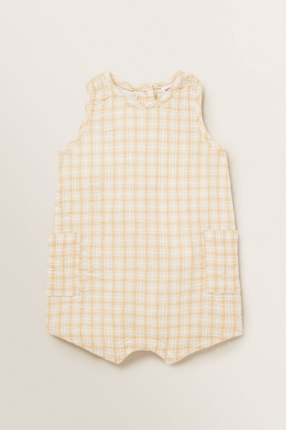 Check Button Onesie  