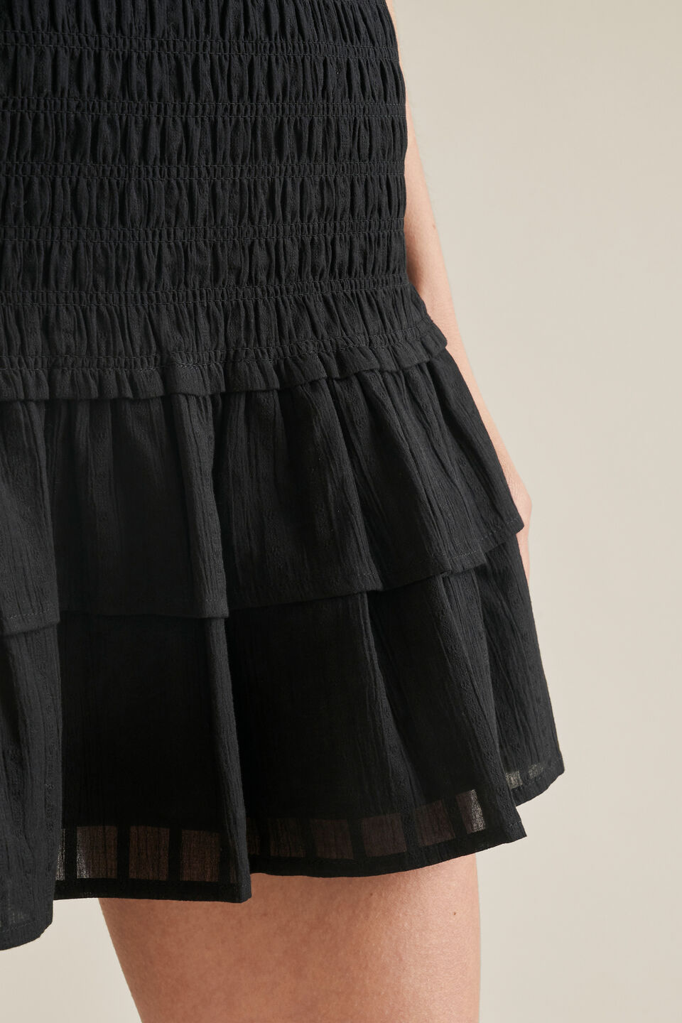 Shirred Mini Skirt  