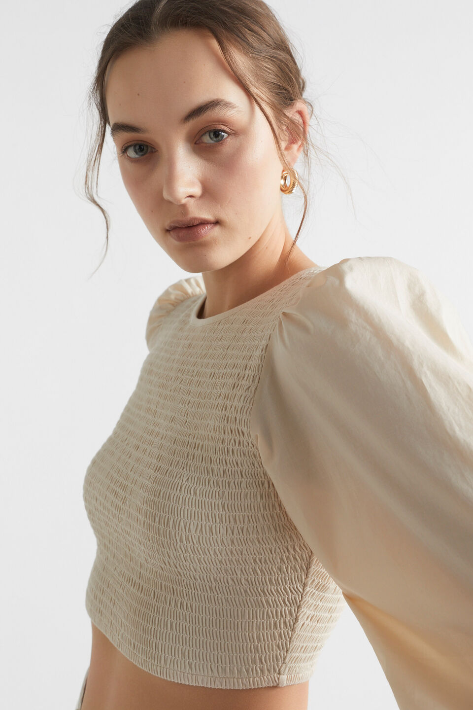 Shirred Bodice Tee  Magnolia