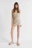 Linen Pinstripe Mini Skirt  Cool Sand Pinstripe  hi-res