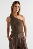 Rib One Shoulder Tank  Affogato  hi-res