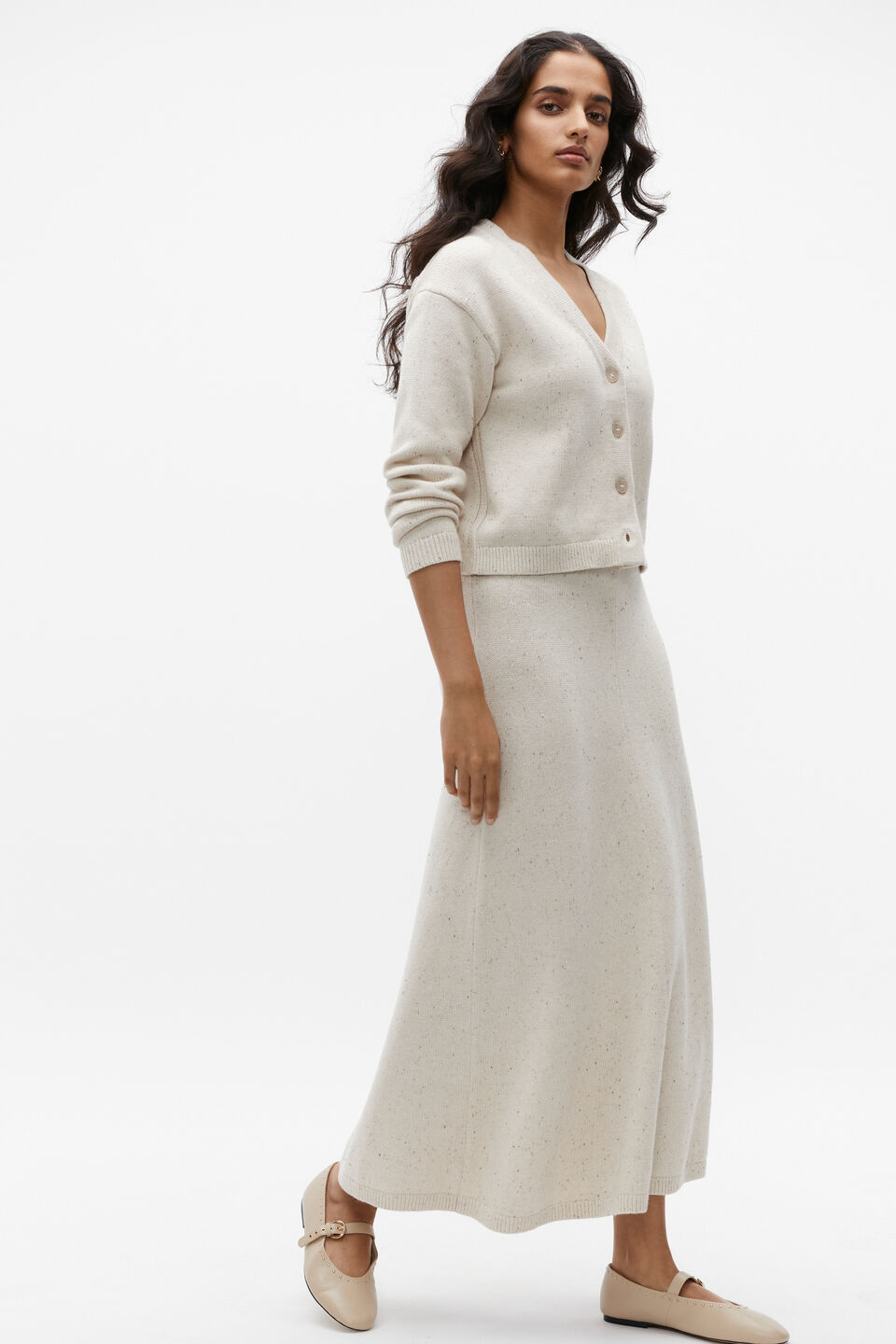 Speckle Knit Cardigan  Vanilla Cream Fleck