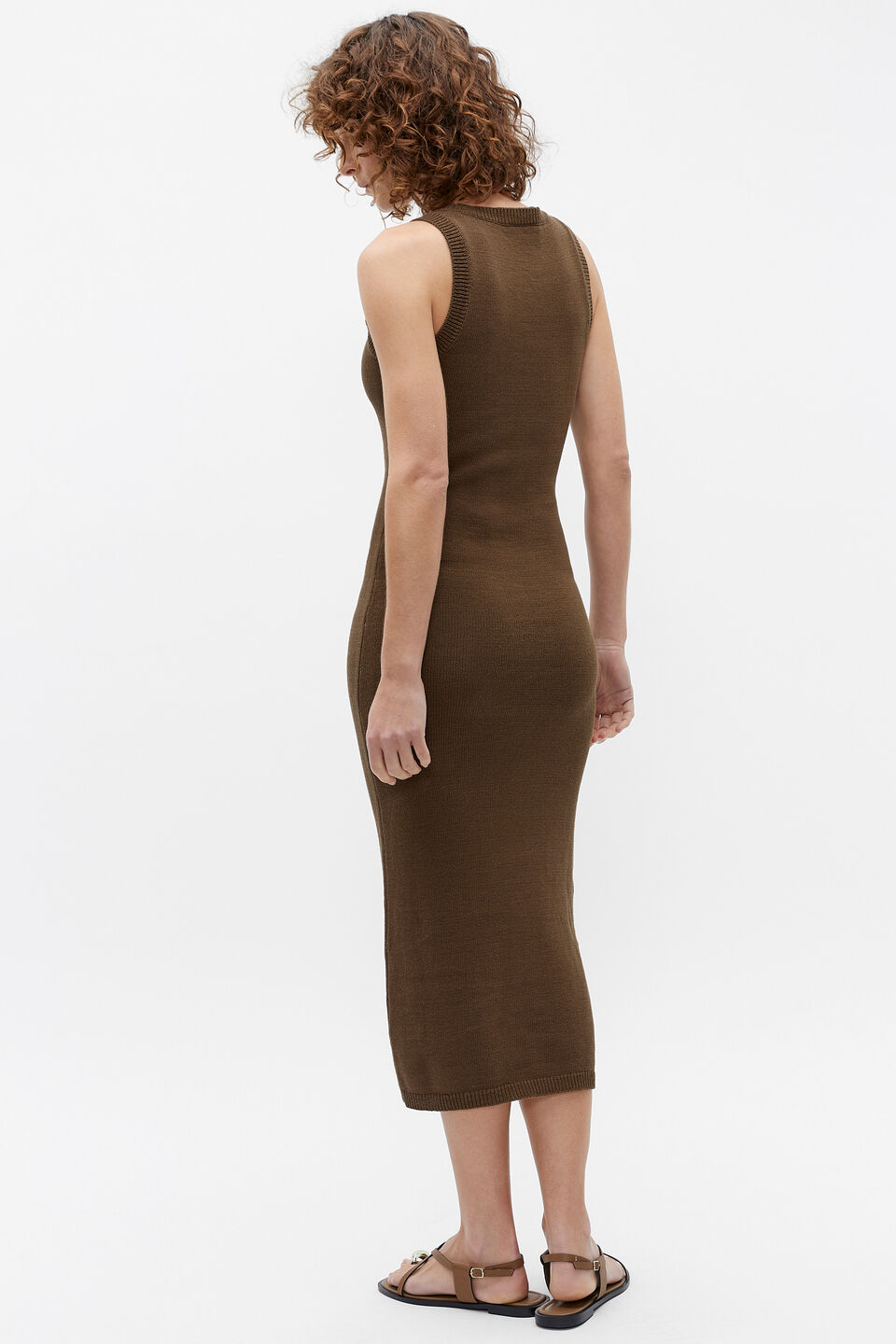 Knit Tank Midi Dress  Dark Praline