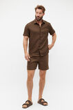 Short Sleeve Linen Shirt  Dark Praline  hi-res