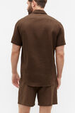 Short Sleeve Linen Shirt  Dark Praline  hi-res