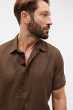 Short Sleeve Linen Shirt  Dark Praline  hi-res