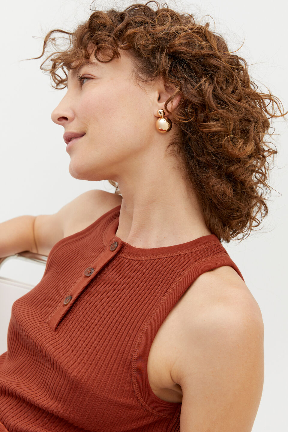 Orb Drop Earring  Gold