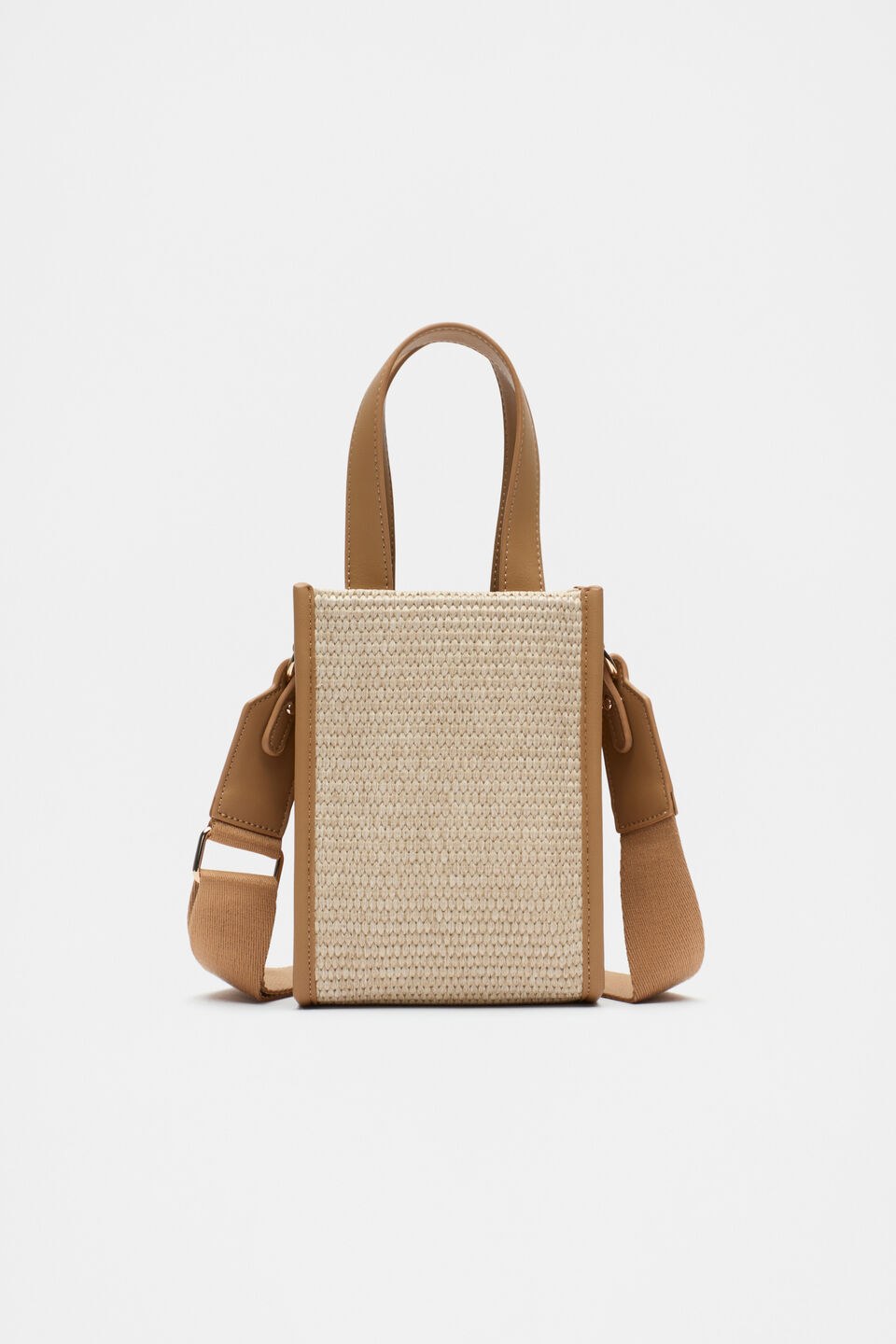 Woven Mini Crossbody Bag  Caramel