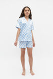 Check Satin Pyjama  Sky Blue  hi-res