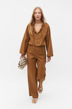 Tie Detail Poplin Blouse  Cinnamon Spice  hi-res
