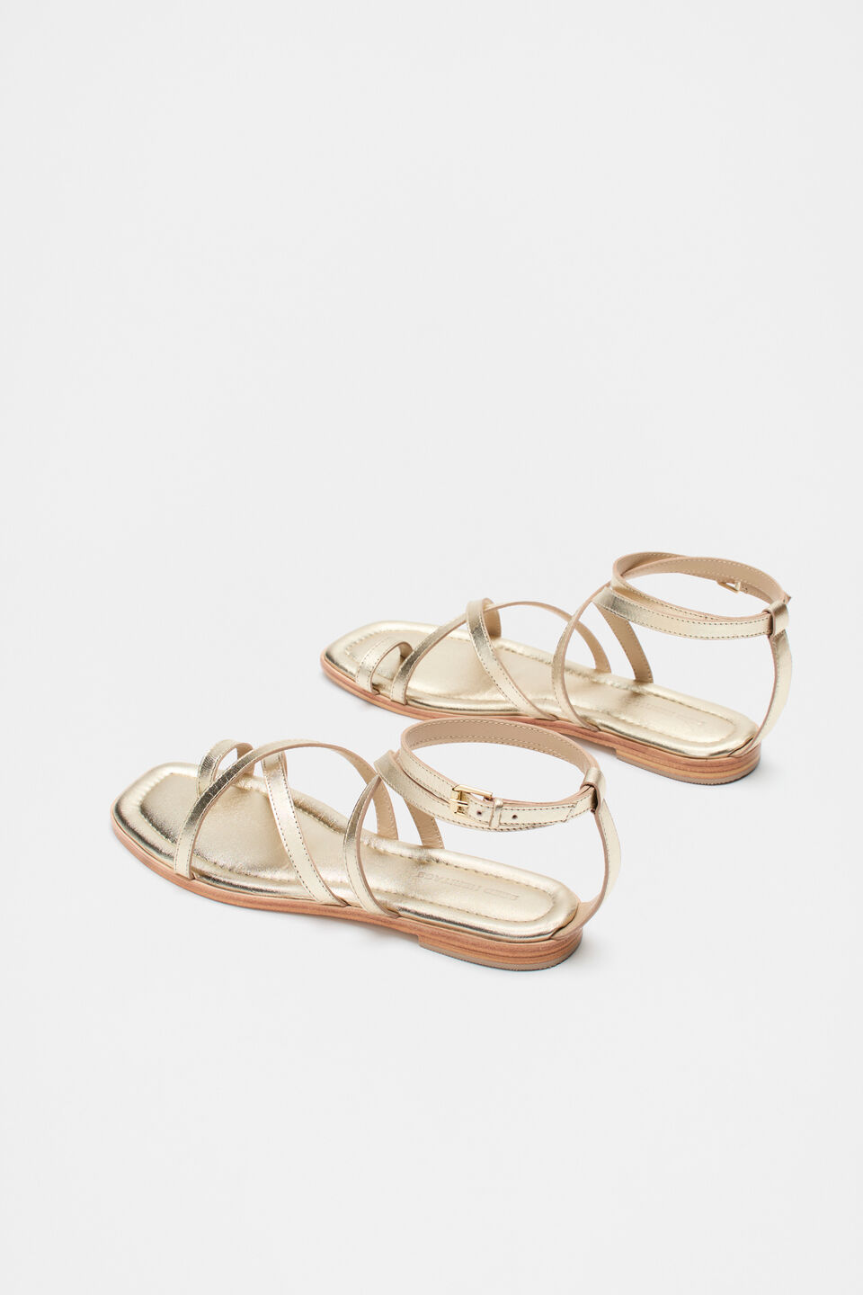 Addison Flat Sandal  Pale Gold