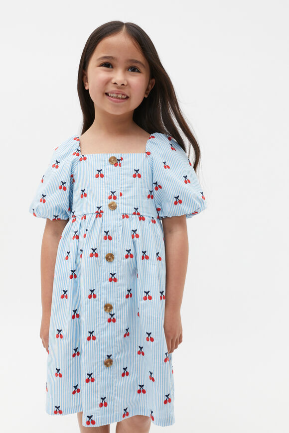 Cherry Stripe Dress  Bright Cornflower  hi-res