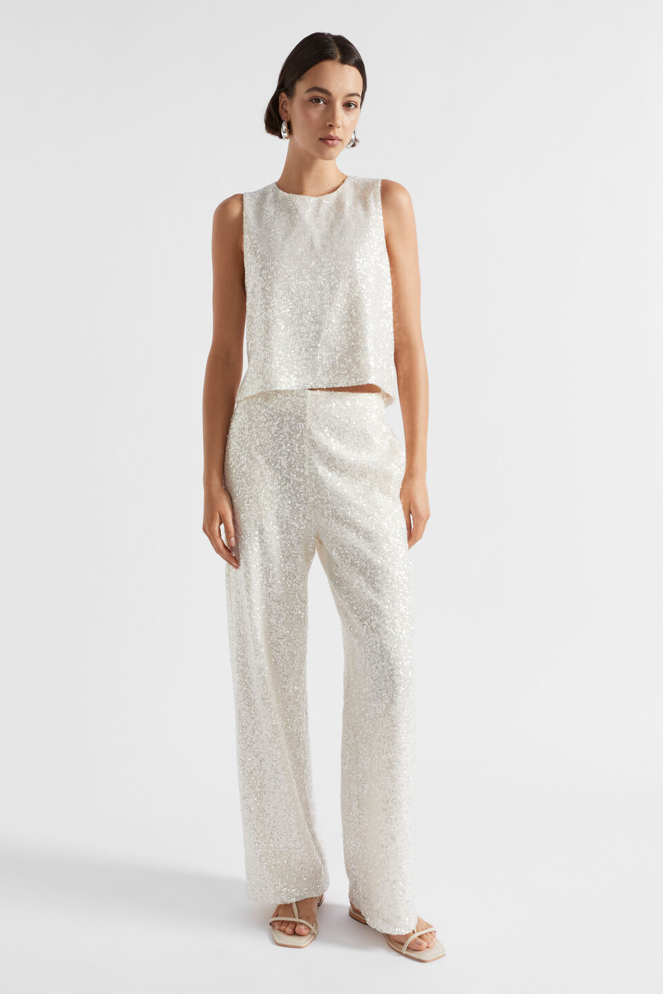 Mini Sequin Pant  Pearl