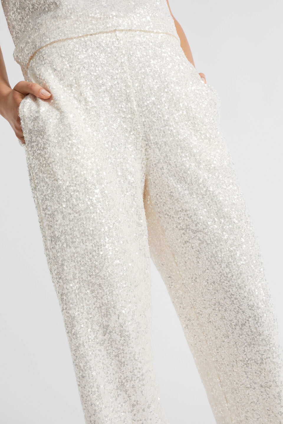 Mini Sequin Pant  Pearl