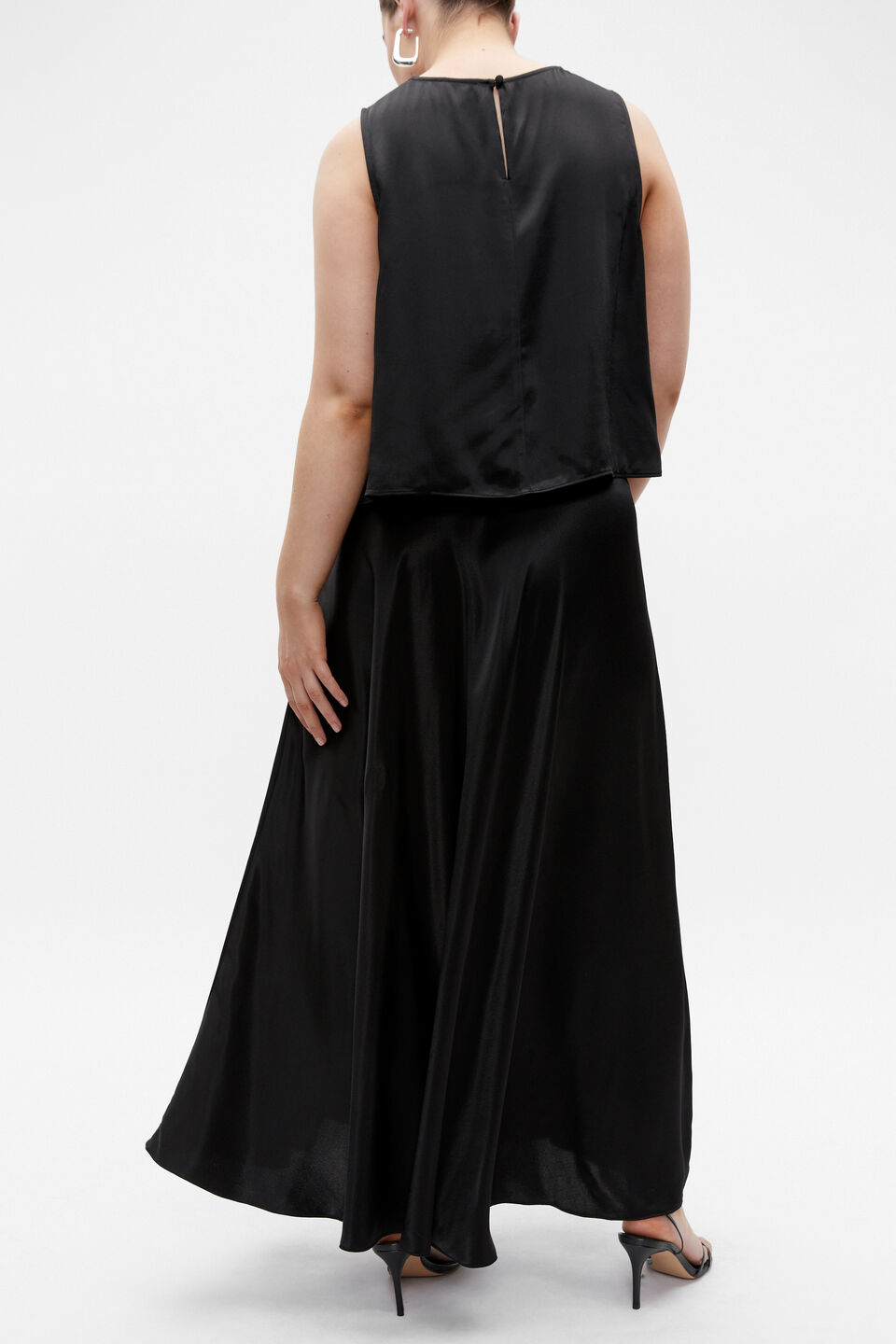 Satin Shell Top  Black
