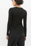Core Rib Henley Top  Black  hi-res