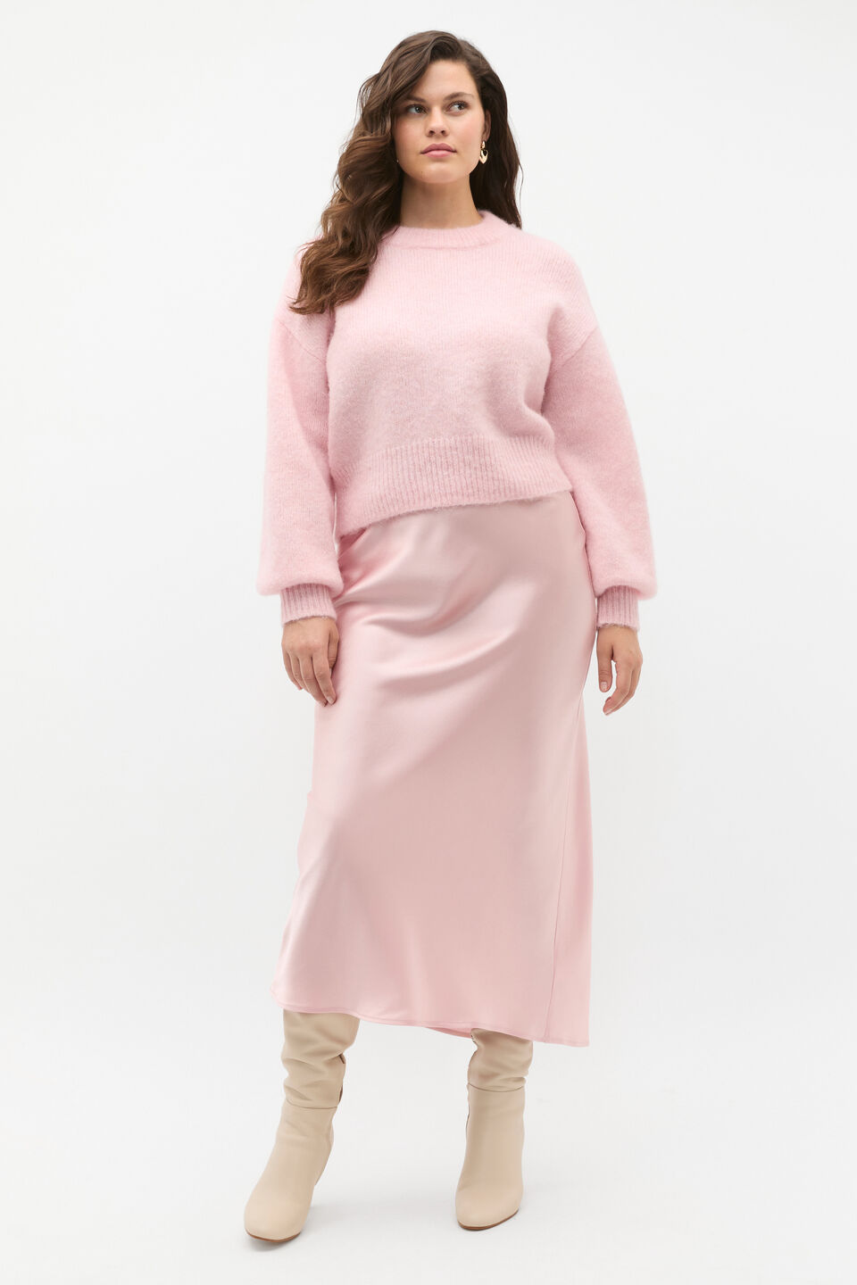 Lofty Crew Neck Knit  Rose Petal Marle