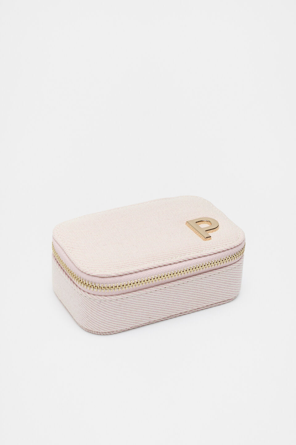 Initials Mini Jewellery Case Rose Petal  P