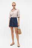 Denim Button Through Mini Skirt  Twilight Blue Wash  hi-res