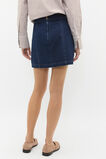Denim Button Through Mini Skirt  Twilight Blue Wash  hi-res