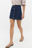 Denim Button Through Mini Skirt  Twilight Blue Wash  hi-res