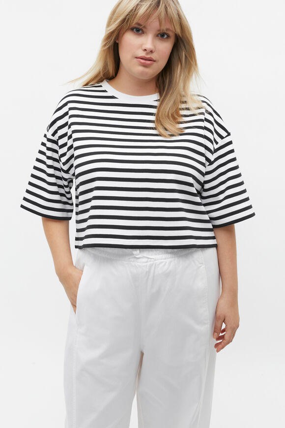 Stripe Boxy Tee  Black Stripe  hi-res