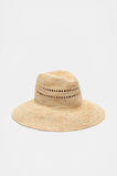 Wide Brim Straw Fedora  Natural  hi-res