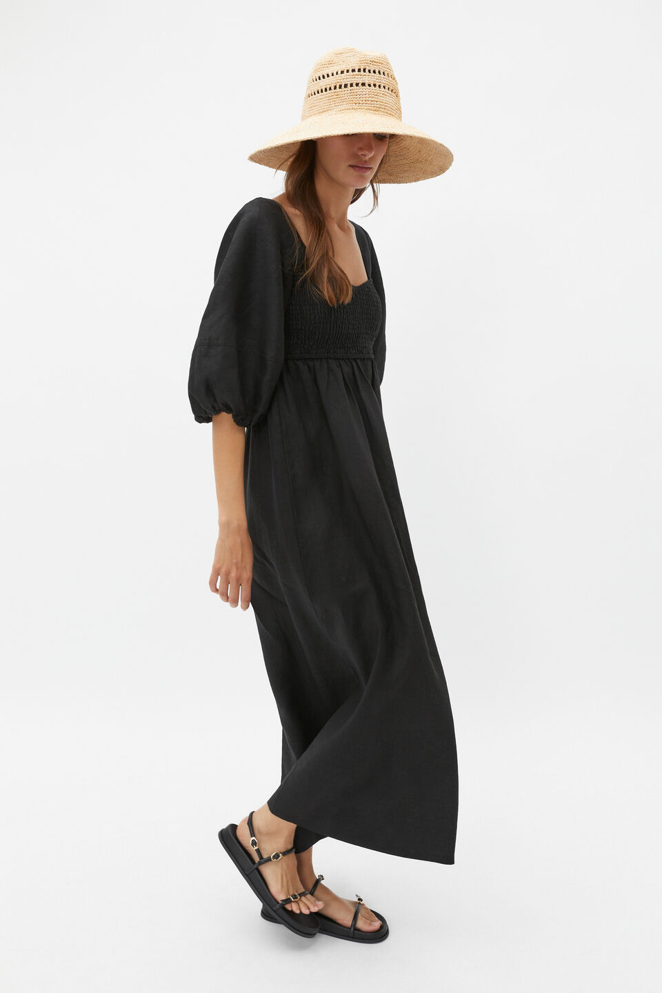 Wide Brim Straw Fedora  Natural