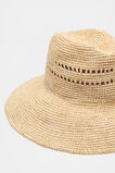 Wide Brim Straw Fedora  Natural  hi-res