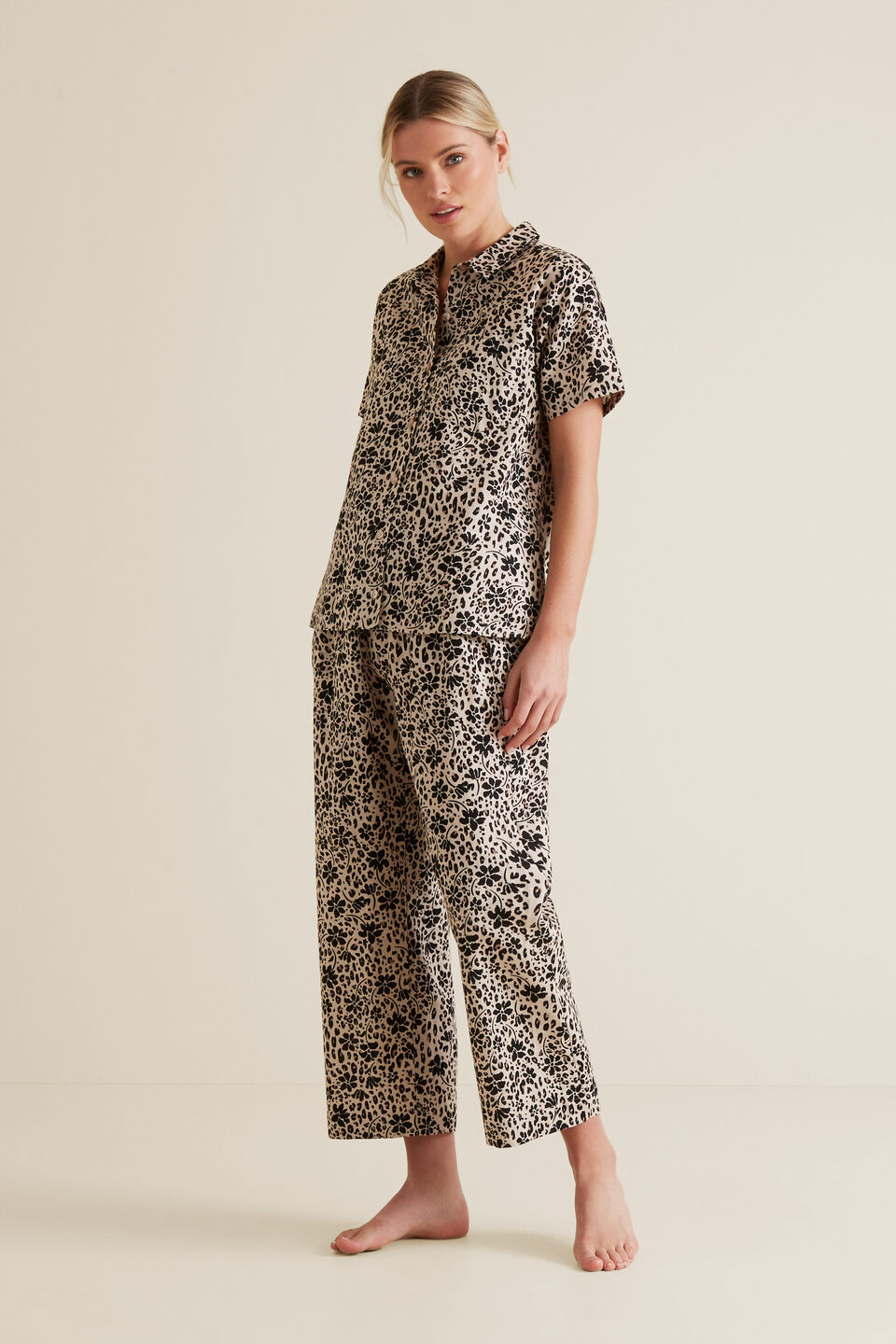 Sleep Short Sleeve Pant Set  