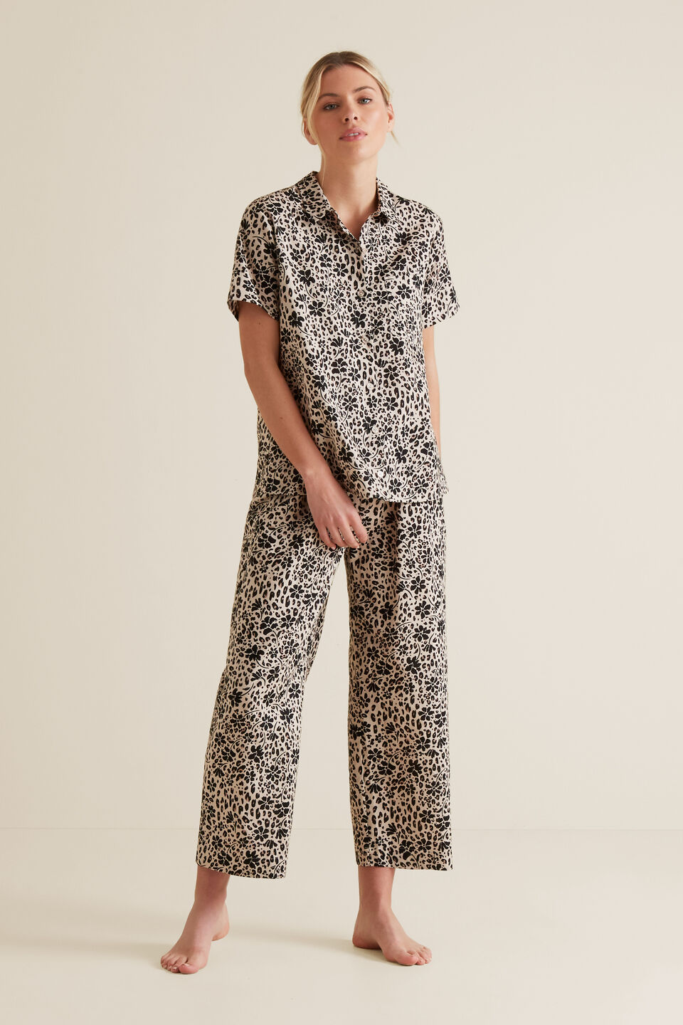 Sleep Short Sleeve Pant Set  
