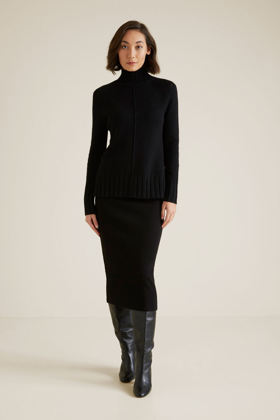 Longline Rib Skirt  