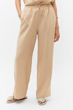 Core Linen Wide Leg Tie Pant  Nougat  hi-res
