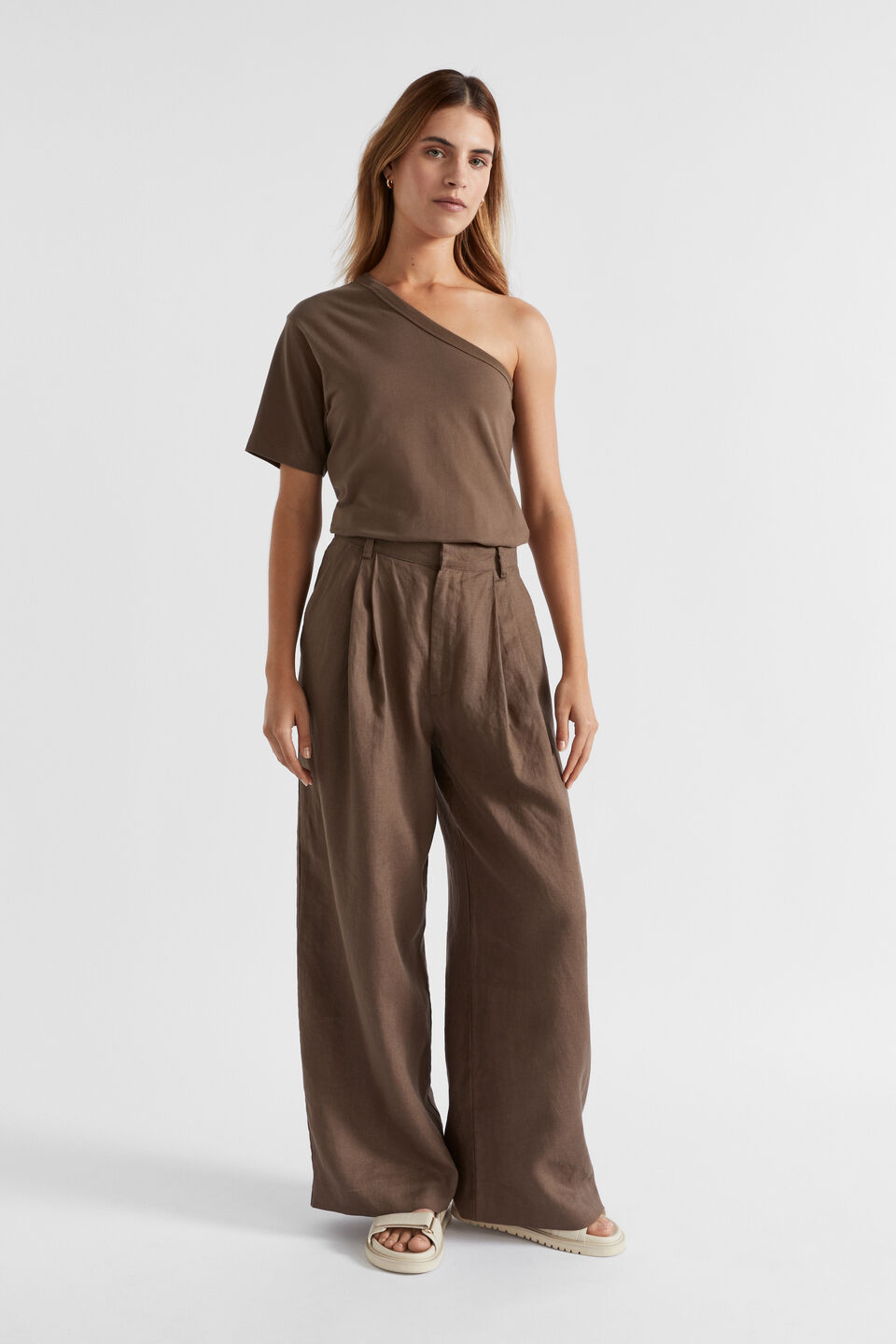 One Shoulder Boxy Tee  Affogato