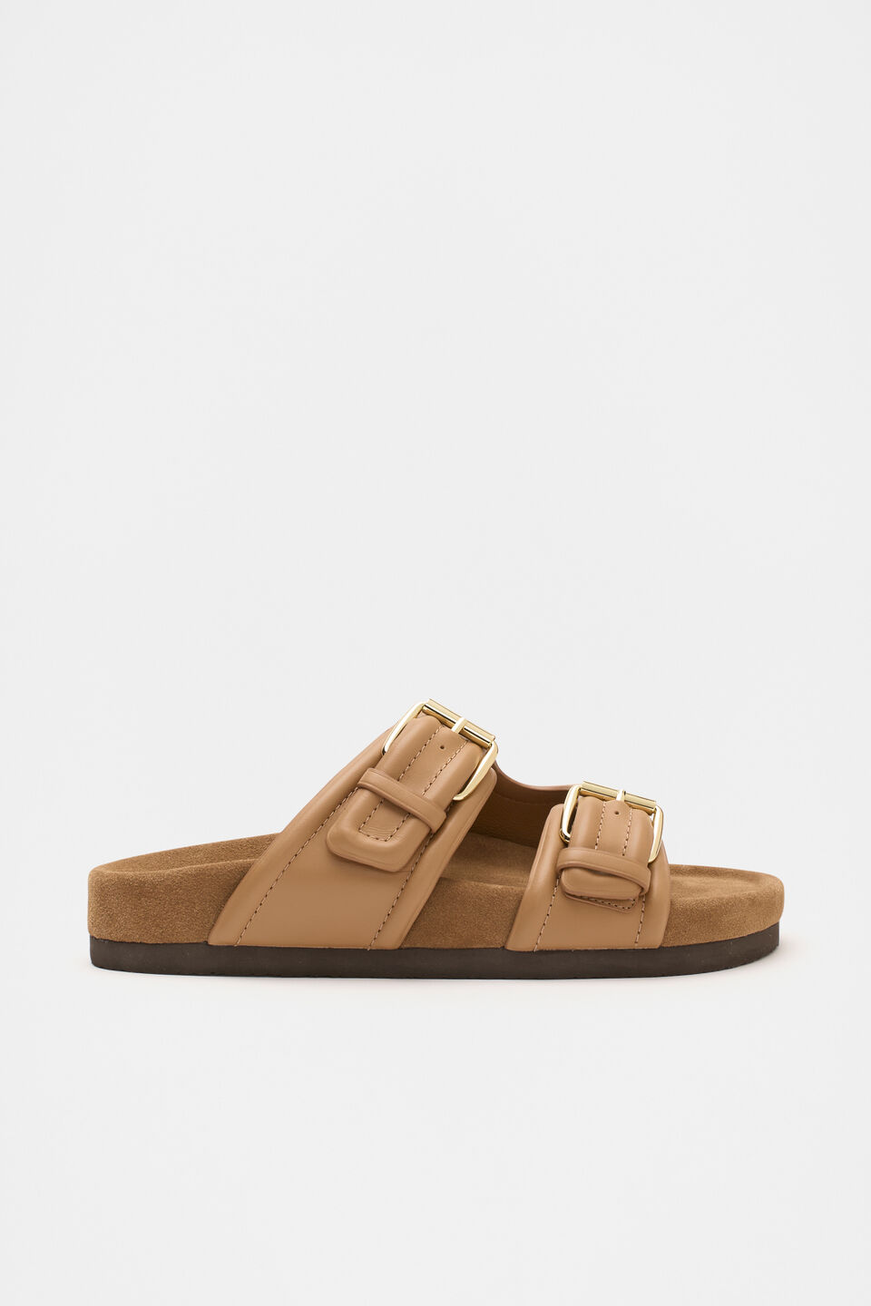 Harper Buckle Slide  Caramel