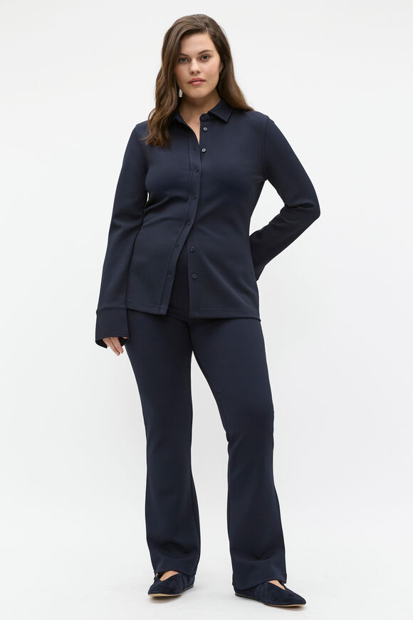 Compact Rib Kick Flare Pant  Twilight Blue  hi-res