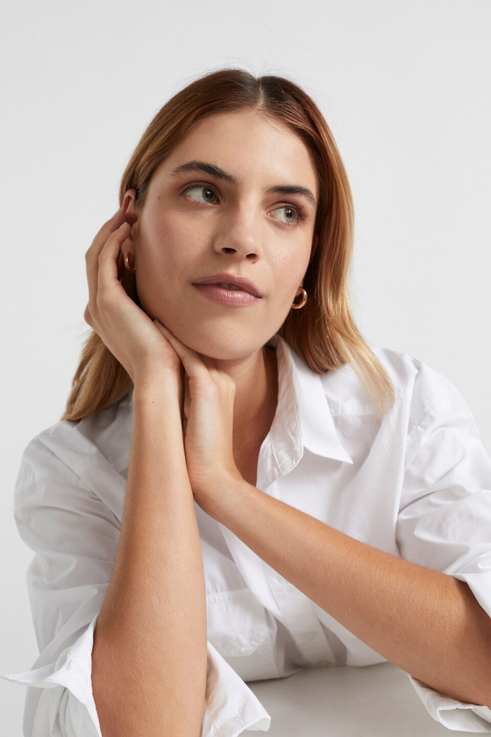 Poplin Cargo Crop Shirt  Whisper White