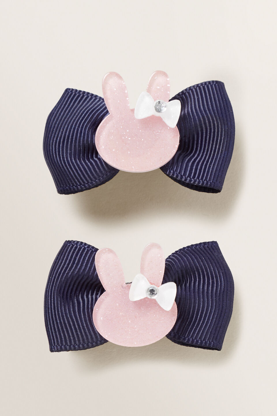Acrylic Bunny Bow Duck Clip  