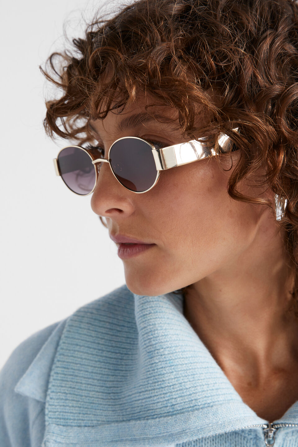 Romy Round Sunglasses  Gold