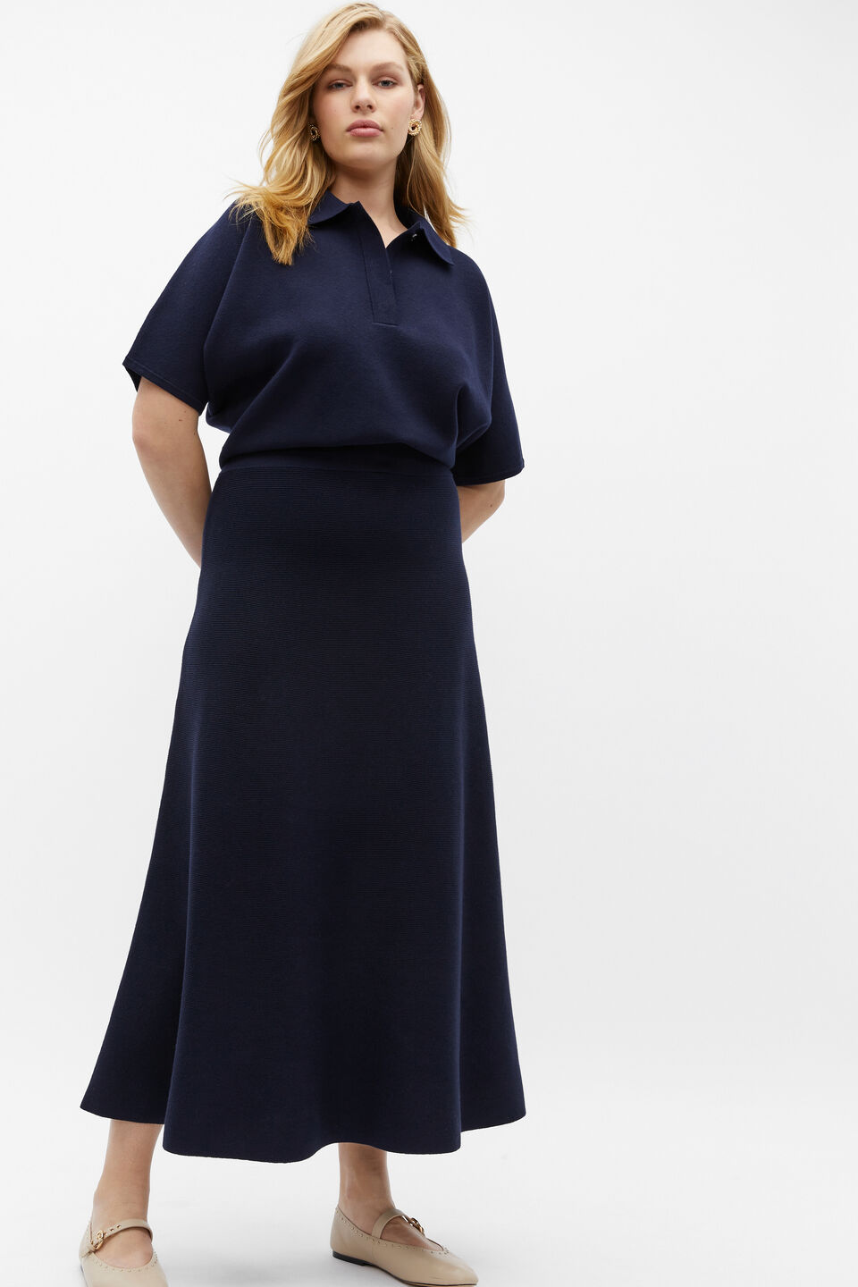 Knit Circle Skirt  Midnight Sky