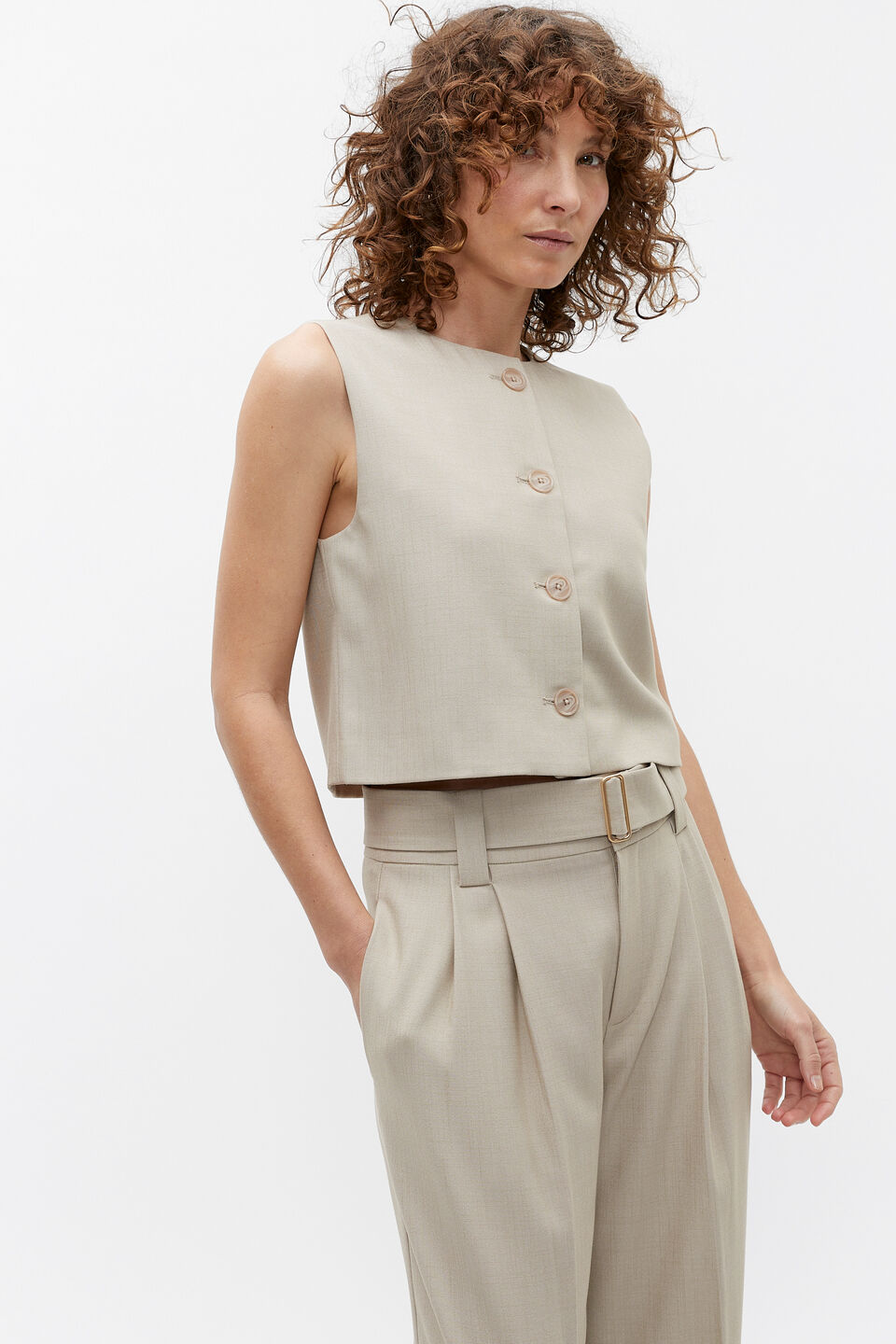 Tailored Suit Top  Cool Sand